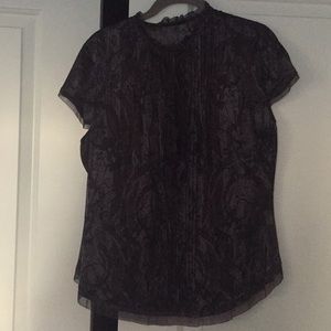 Eli’s Tahiti Purple Cap Sleeve Blouse